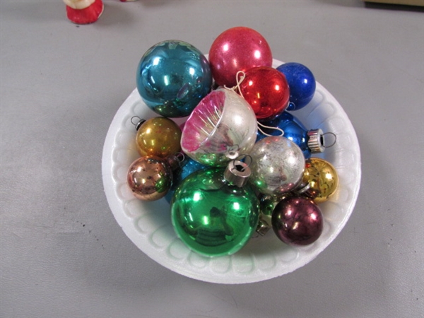 VINTAGE CHRISTMAS ORNAMENTS, TREE TOPPERS & CANDLES