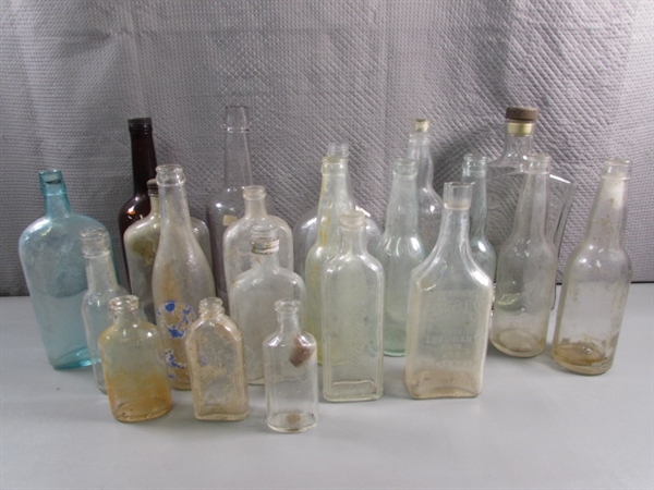 ANTIQUE TO MODERN GLASS BOTTLE COLLECTION