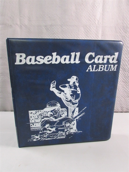 BASEBALL CARD ALBUM WITH HOLOGRAPHIC BASEBALL & FOOTBALL CARDS & DIE CUT CARDS