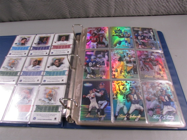 BASEBALL CARD ALBUM WITH HOLOGRAPHIC BASEBALL & FOOTBALL CARDS & DIE CUT CARDS