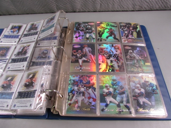 BASEBALL CARD ALBUM WITH HOLOGRAPHIC BASEBALL & FOOTBALL CARDS & DIE CUT CARDS