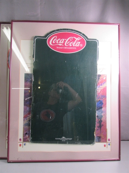 6 POSTER FRAMES (WITH GLASS) W/COCA-COLA ADVERTISEMENTS