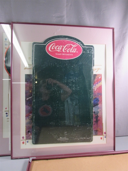 6 POSTER FRAMES (WITH GLASS) W/COCA-COLA ADVERTISEMENTS