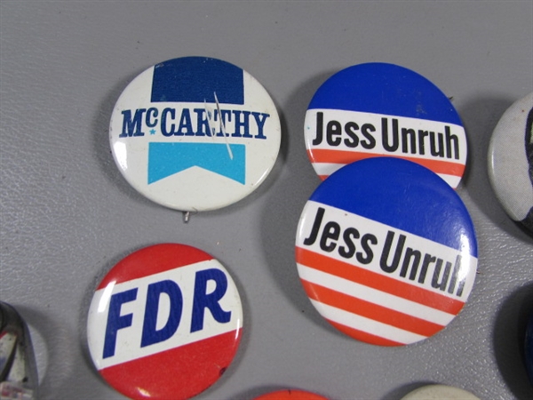 VINTAGE PIN COLLECTION - MUSIC, POLITICAL & MORE