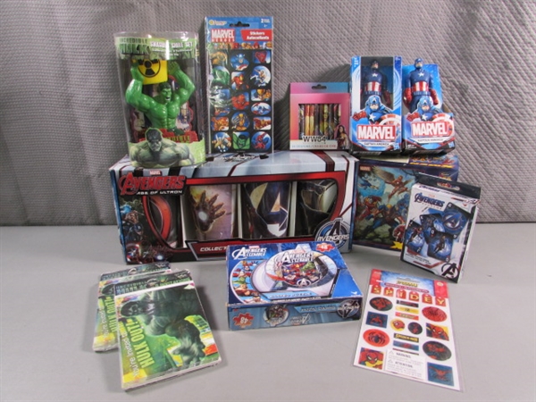 MARVEL ACTION FIGURES, DRINKWARE, STICKERS & MORE