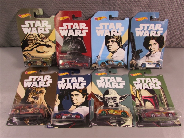 8 NEW STAR WARS HOT WHEELS CARS