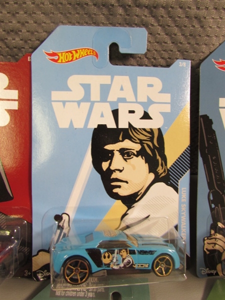 8 NEW STAR WARS HOT WHEELS CARS