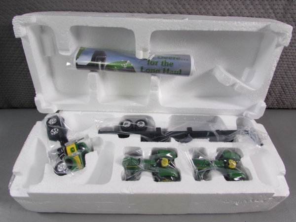 NEW DIE CAST JOHN DEERE TRUCK, TRAILER & TRACTORS