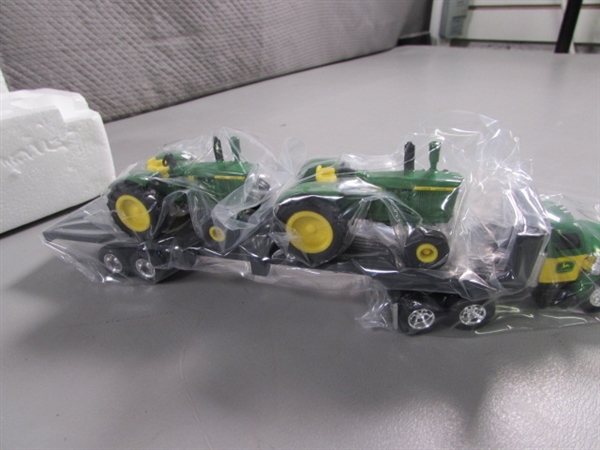 NEW DIE CAST JOHN DEERE TRUCK, TRAILER & TRACTORS