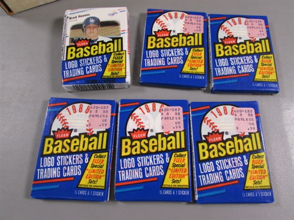 2 BOXES OF BASEBALL CARDS - SOME UNOPENED PACKS INCLUDED