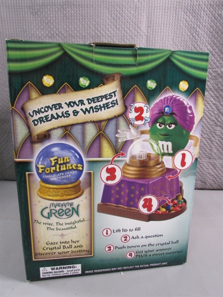 NEW MADAME GREEN, FUN FORTUNES M&M CANDY DISPENSER