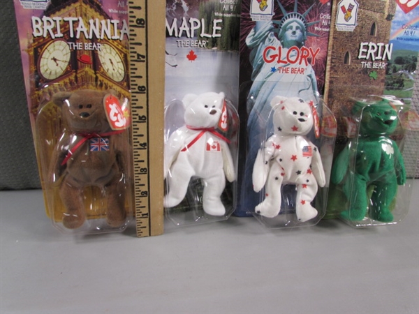 1999 SET OF 4 MCDONALDS INTERNATIONAL BEANIE BABIES