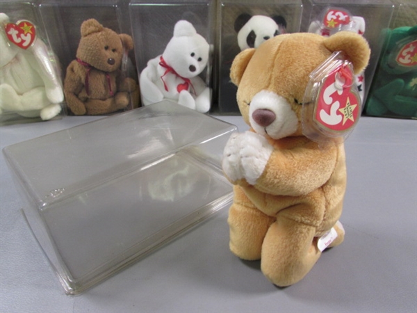 TY BEANIE BABIES - ASST BEARS IN PROTECTIVE CASES