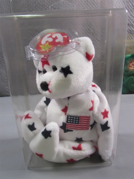 TY BEANIE BABIES - ASST BEARS IN PROTECTIVE CASES