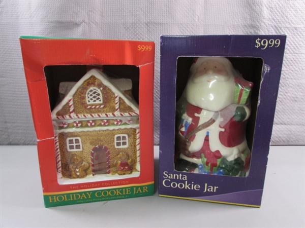 2 NEW HOLIDAY COOKIE JARS