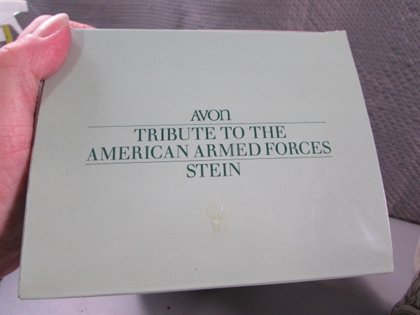 VINTAGE 1990 AVON BEER STEIN TRIBUTE TO THE AMERICAN ARMED FORCES
