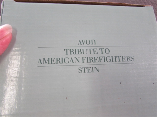 VINTAGE 1989 AVON BEER STEIN TRIBUTE TO AMERICAN FIREFIGHTERS