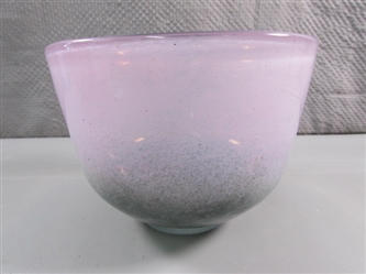 HAND BLOWN HEAVY ART GLASS BOWL BY HENRY DEAN - OMBRE