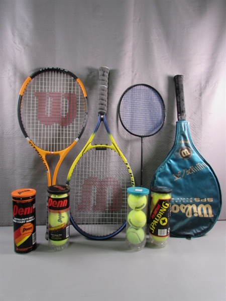 LIKE NEW WILSON TENNIS RACKETS & MORE