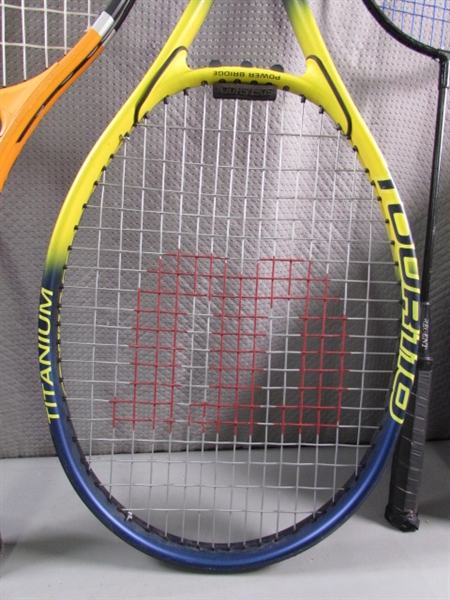 LIKE NEW WILSON TENNIS RACKETS & MORE