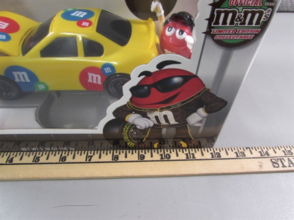 NEW UNDER THE HOOD RACE CAR M&M CANDY DISPENSER