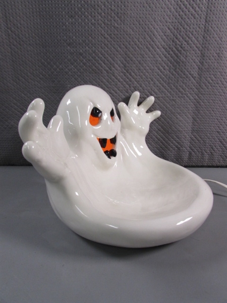 HALLOWEEN LIGHT UP GHOST CANDY DISH