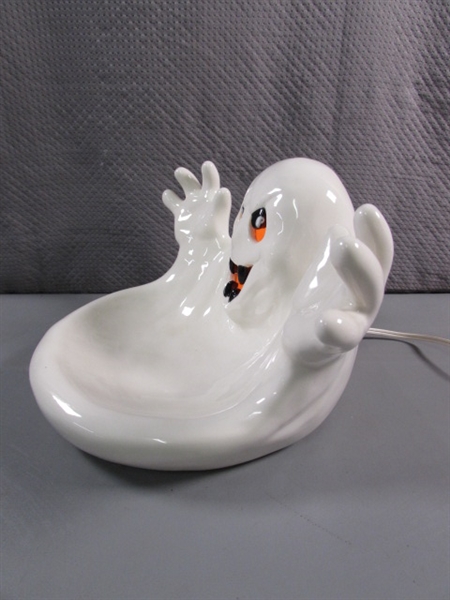 HALLOWEEN LIGHT UP GHOST CANDY DISH