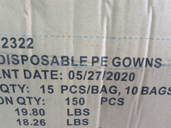 NEW POLYETHYLENE, LEVEL 1 DISPOSABLE NON-SURGICAL GOWNS - 150 COUNT