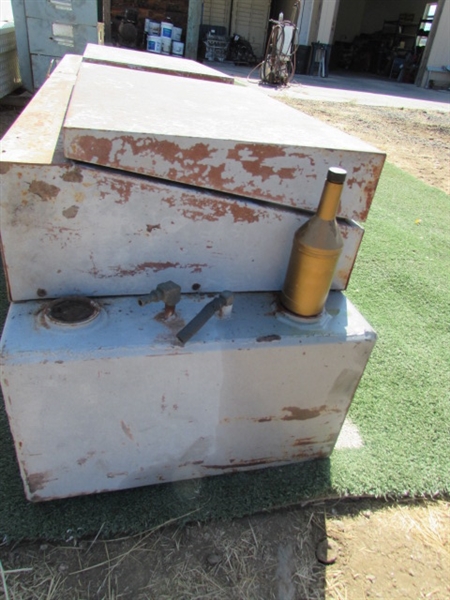 TRUCK BED FUEL TANK W/TOP STORAGE - 30? GALLON