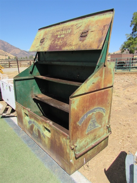 LARGE GREENLEE METAL TOOL/STORAGE BOX