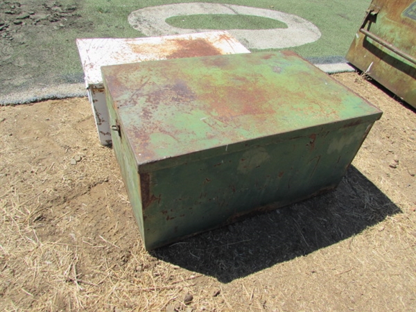 2 HEAVY DUTY METAL STORAGE BOXES