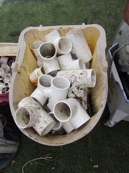 LOTS OF PVC PLUMBING SUPPLIES & BUCKETS