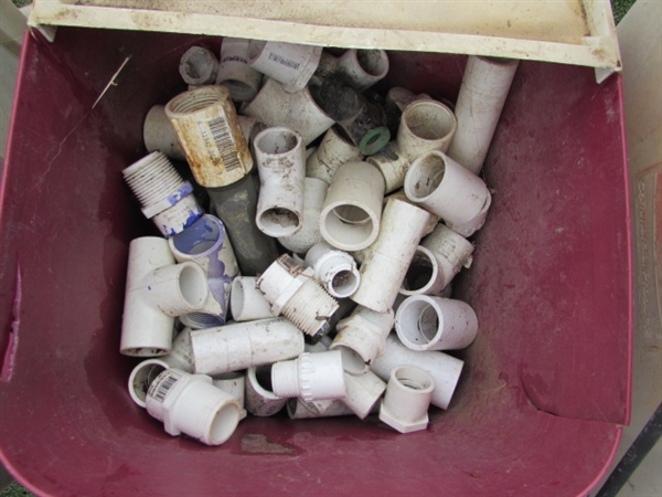 LOTS OF PVC PLUMBING SUPPLIES & BUCKETS