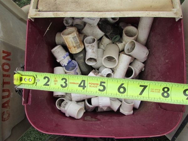 LOTS OF PVC PLUMBING SUPPLIES & BUCKETS