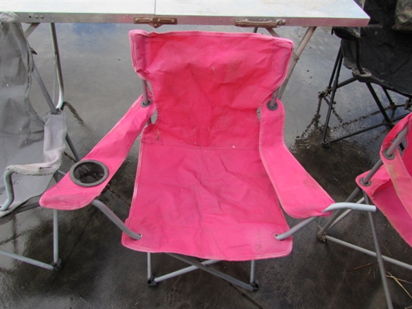 FOLDING CAMP CHAIRS & TABLE - NEED CLEANING