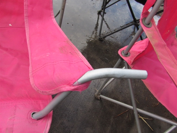 FOLDING CAMP CHAIRS & TABLE - NEED CLEANING