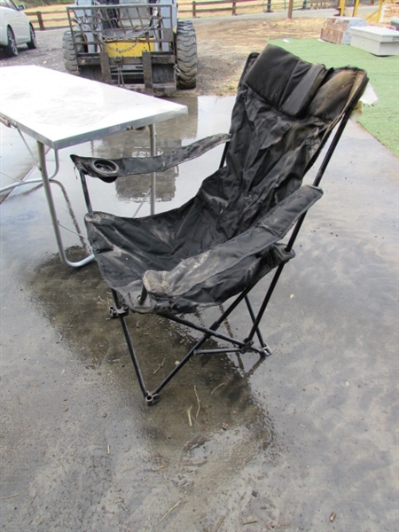 FOLDING CAMP CHAIRS & TABLE - NEED CLEANING