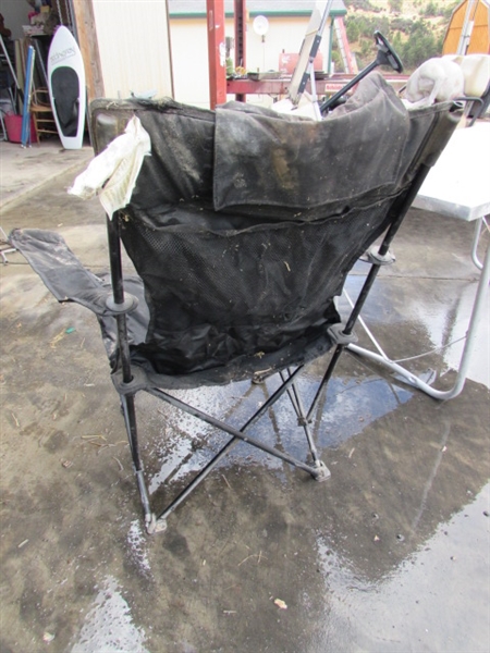 FOLDING CAMP CHAIRS & TABLE - NEED CLEANING