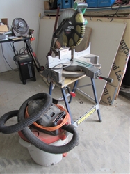 HITACHI 12" COMPOUND MITER SAW & SHOP VAC (DUST COLLECTOR)