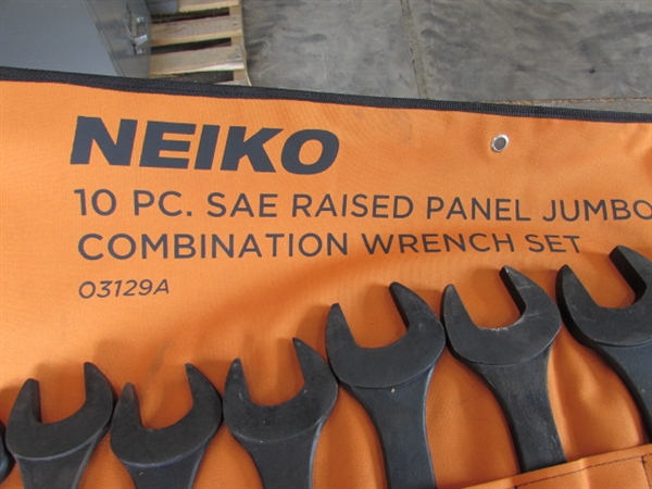 NEW NEIKO 10 PC SAE COMBINATION WRENCH SET - JUMBO SIZE