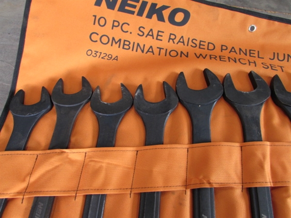 NEW NEIKO 10 PC SAE COMBINATION WRENCH SET - JUMBO SIZE