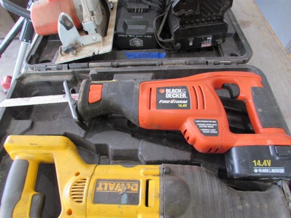 COLLECTION OF BATTERY POWERED TOOLS & CHARGERS FOR PARTS OR REPAIR - SOME MAY JUST NEED NEW BATTERIES