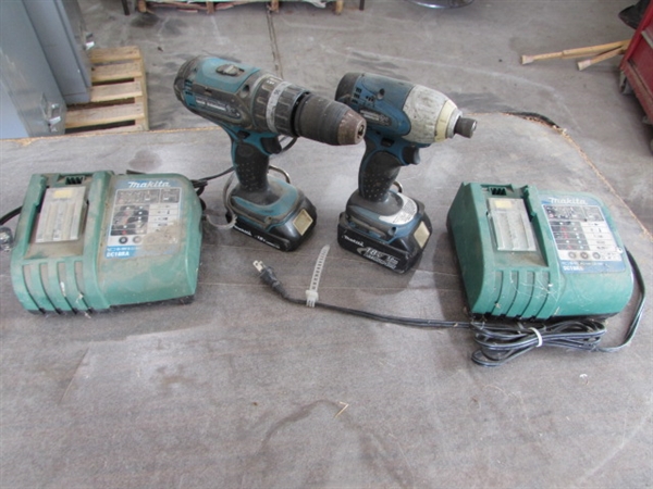 MAKITA 18V DRILL DRIVERS W/BATTERIES & CHARGERS - WORKS