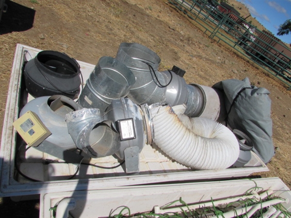 HYDROPONIC TRAY W/5 INDUSTRIAL FANS, DUCTING & COVER