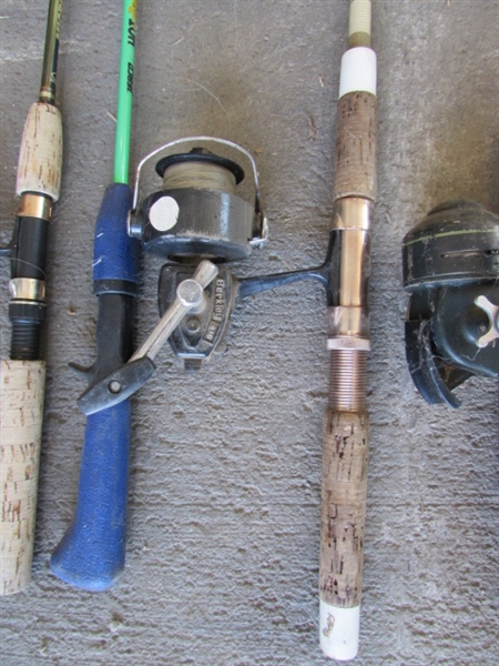 FISHING POLES, REELS, NETS & TACKLE