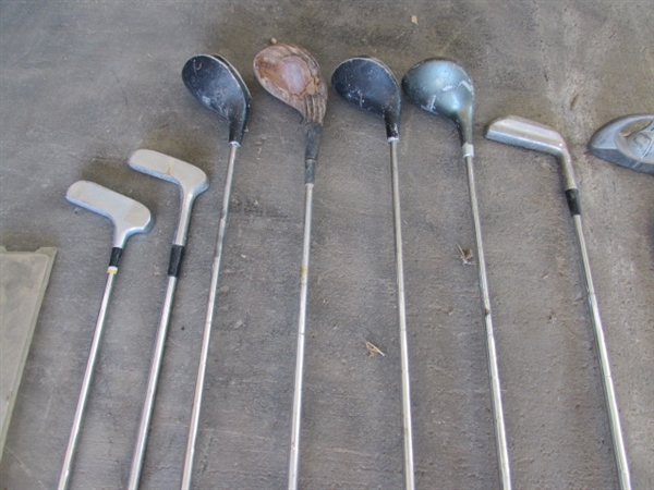 GOLF CLUBS, PUTTERS, TEES & BALLS