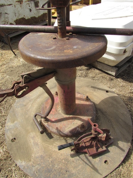 TIRE CHANGING MACHINE & VINTAGE SCHRADER TIRE TUBE VULCANIZER