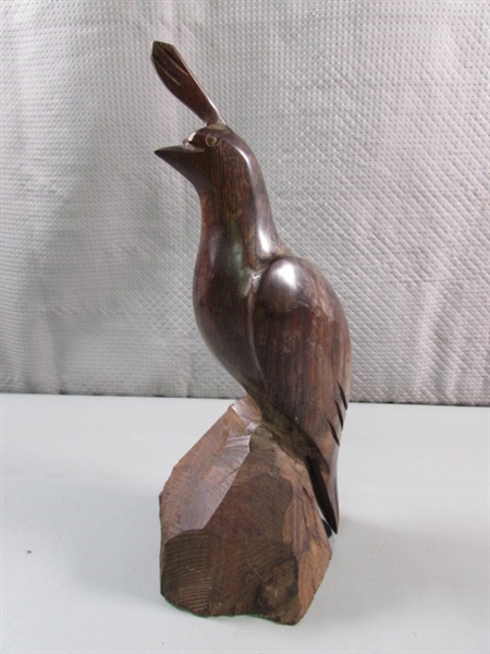 11 CARVED WOOD QUAIL