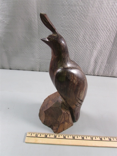 11 CARVED WOOD QUAIL