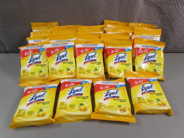 24 NEW PACKAGES OF LYSOL SANITIZING WIPES